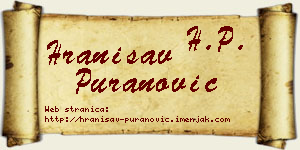 Hranisav Puranović vizit kartica